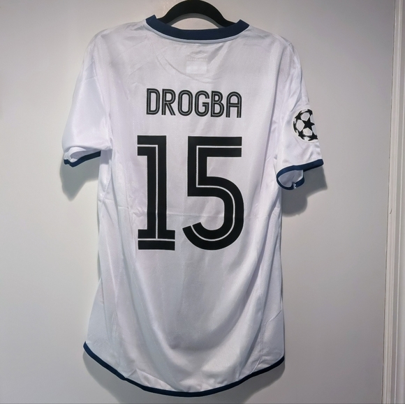 FC Chelsea Didier Drogba Retro Jersey White #15 - Picture 2 of 5